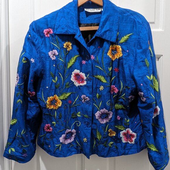 Funky Silk Embroidered Jacket - Picture 1 of 3